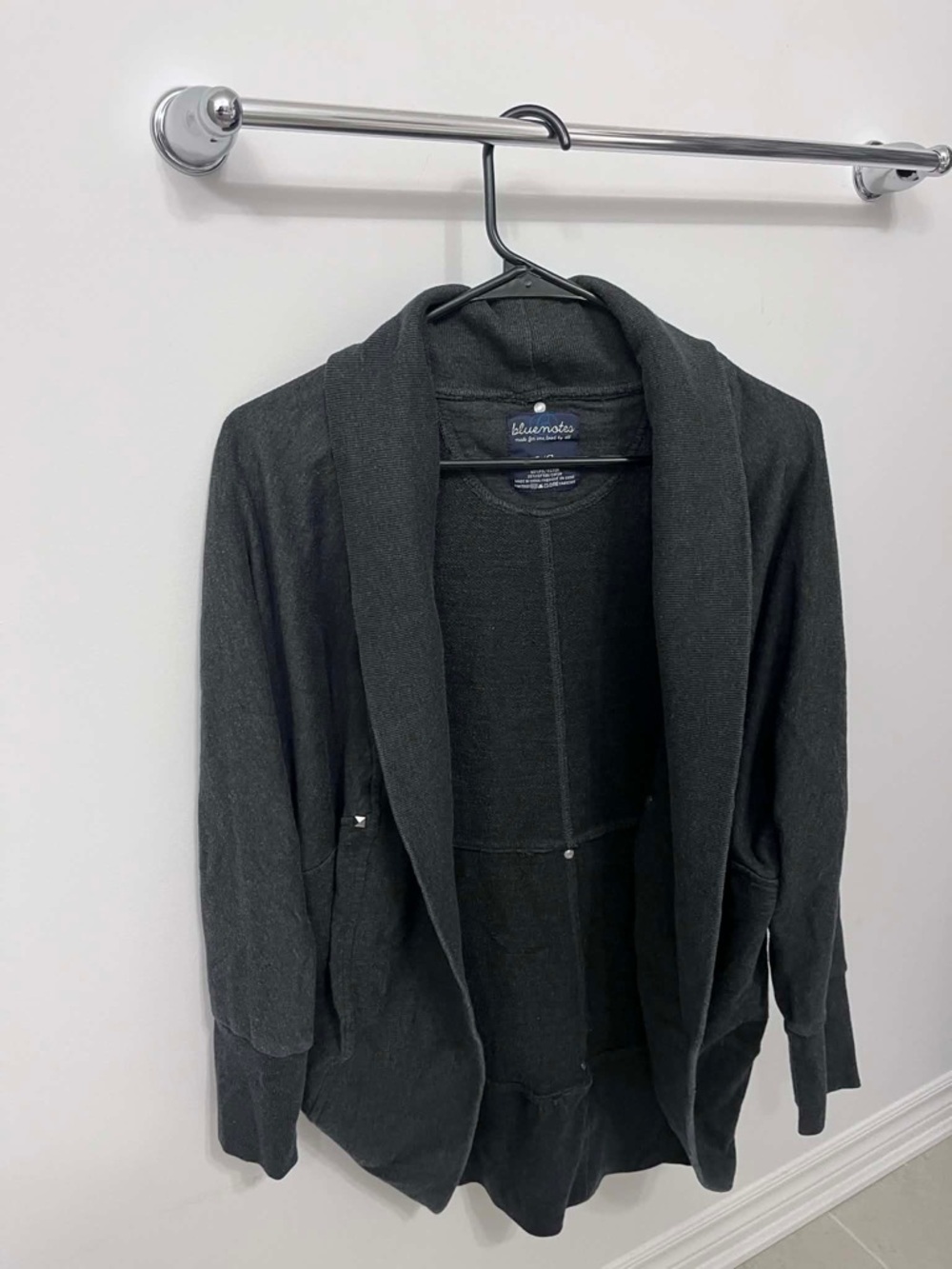 Bluenotes Dark Gray Knit Hoodie Cardigan